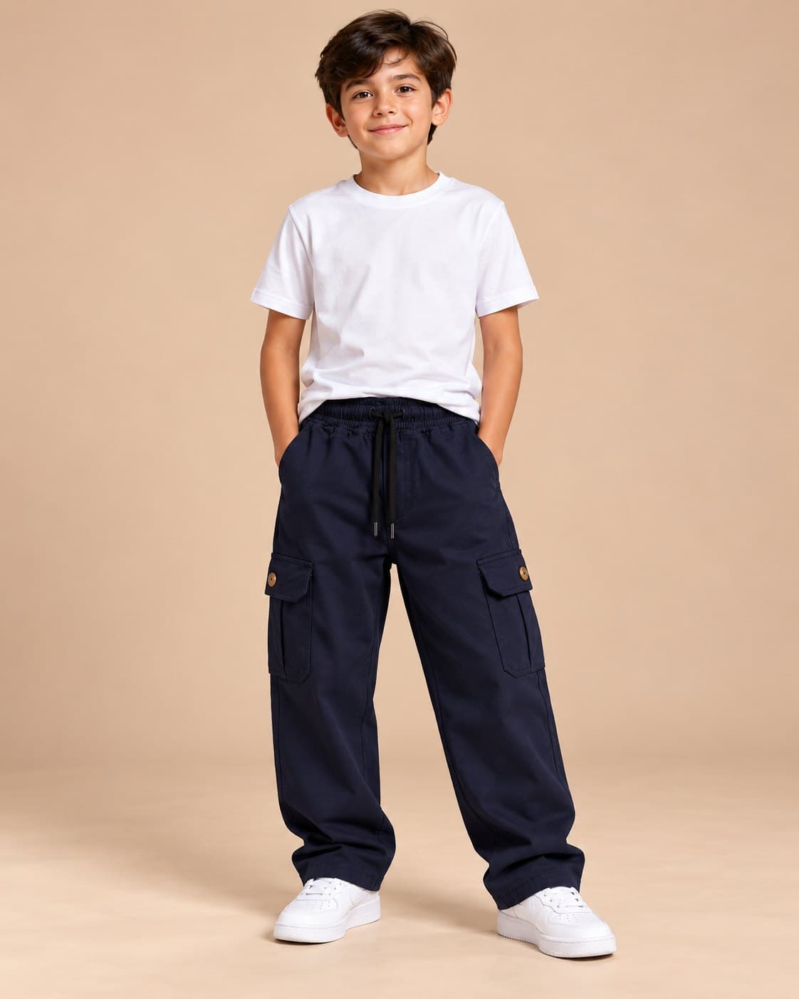 Baggy Cargo Trousers - Navy