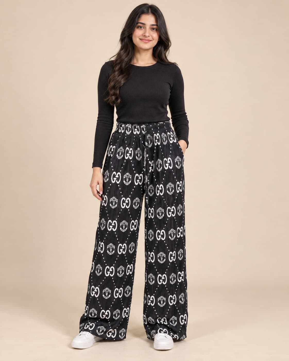 Pleated Flapper Trousers - Black