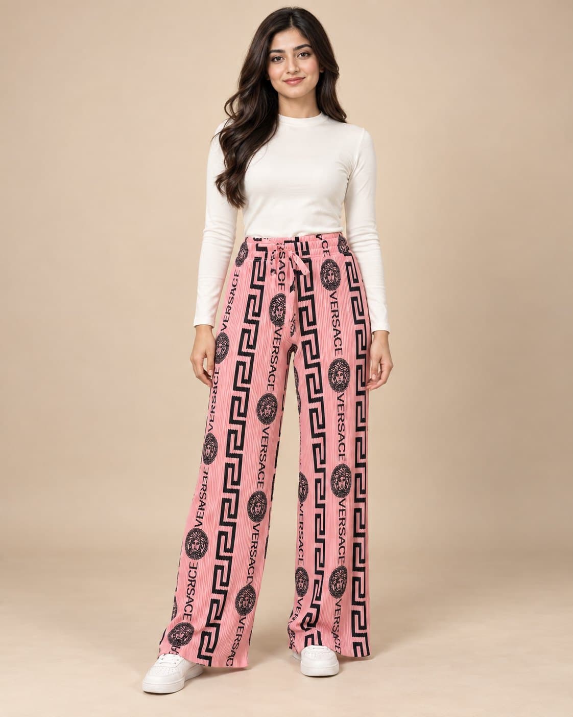 Pleated Flapper Trousers - Light Pink