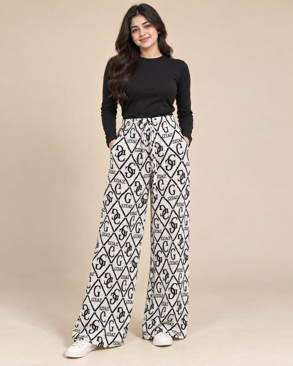 Pleated Flapper Trousers - White