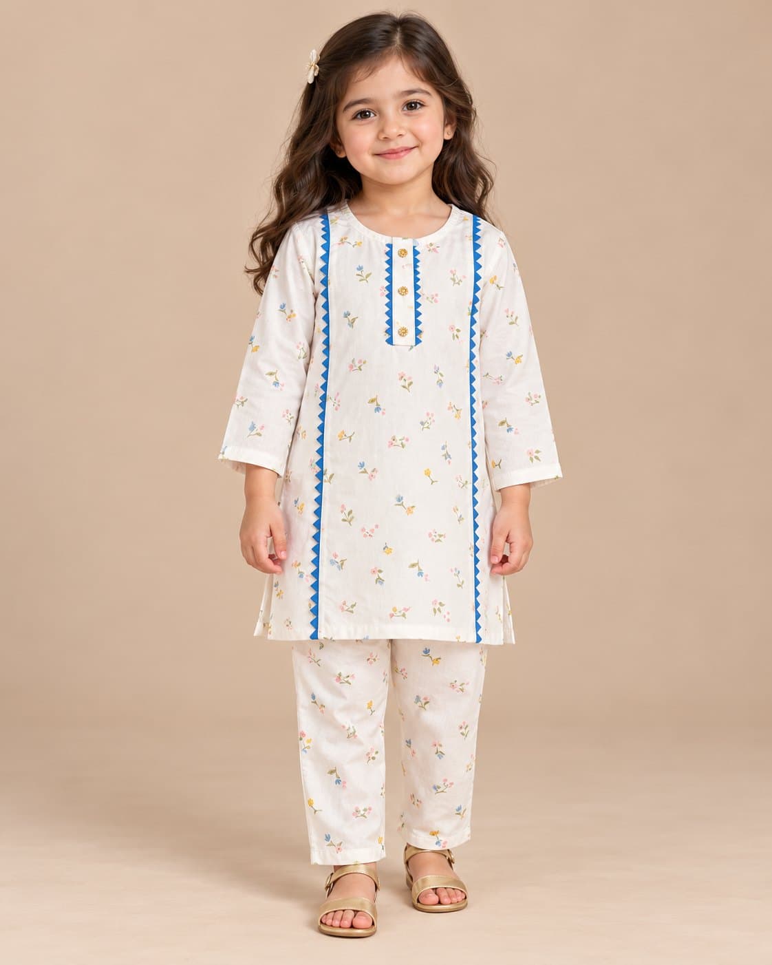 Printed Shalwar Kameez - White