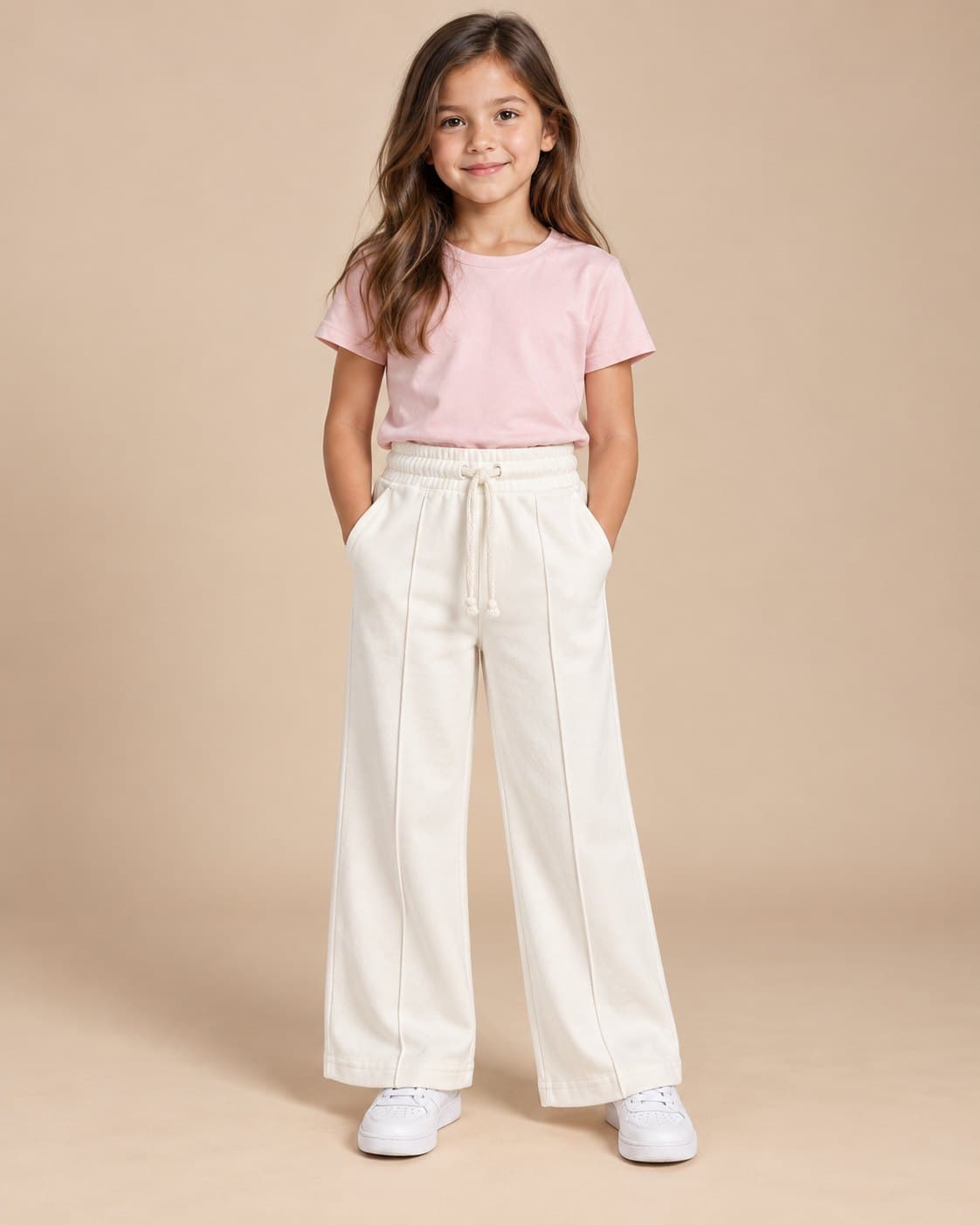 Wide-Leg Soft Trousers - White